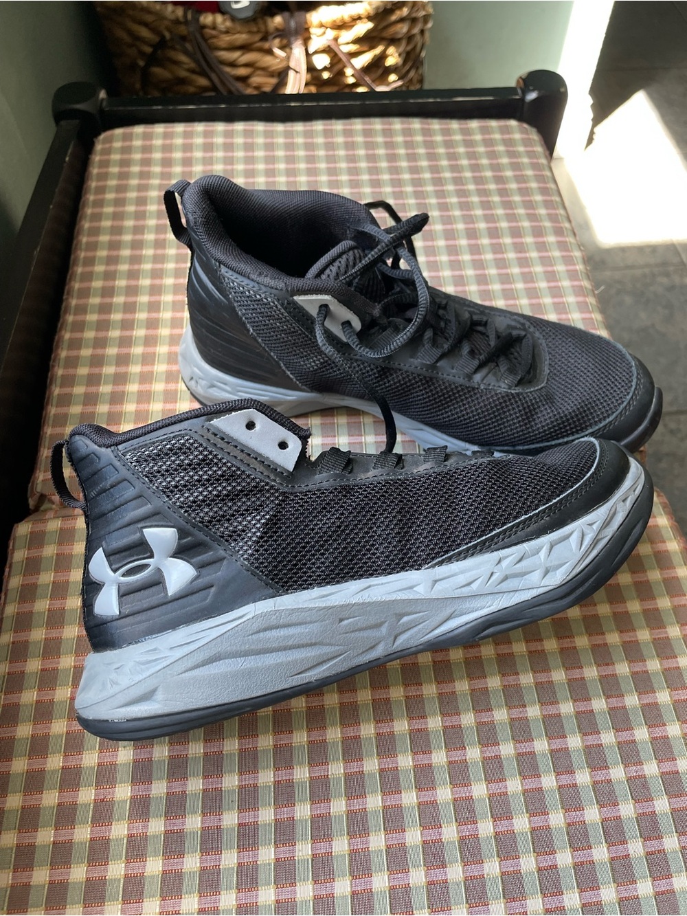 Under Armour Black and Gray Kids' Low-Top Sneakers